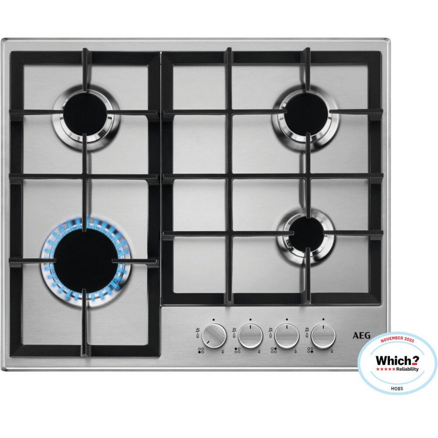 AEG 3000 Slimline 60cm Gas Hob - Stainless Steel