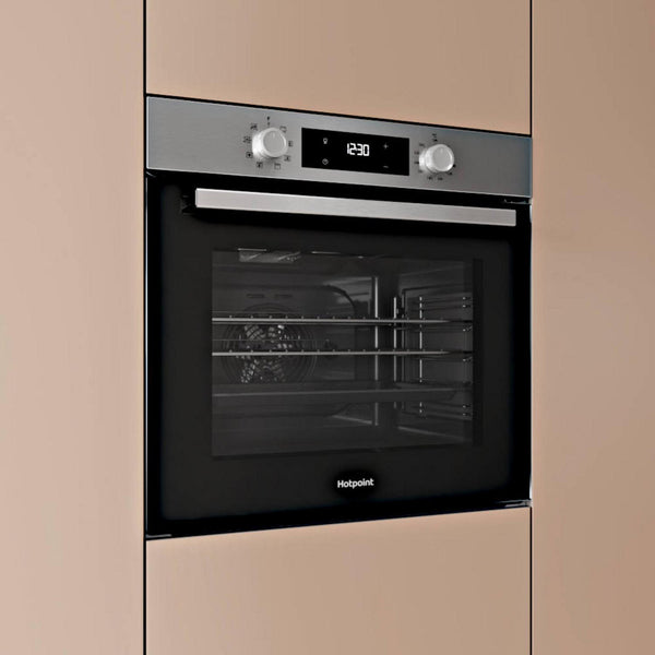 Hotpoint 59.5cm Built In Electric Single Oven - Stainless Steel