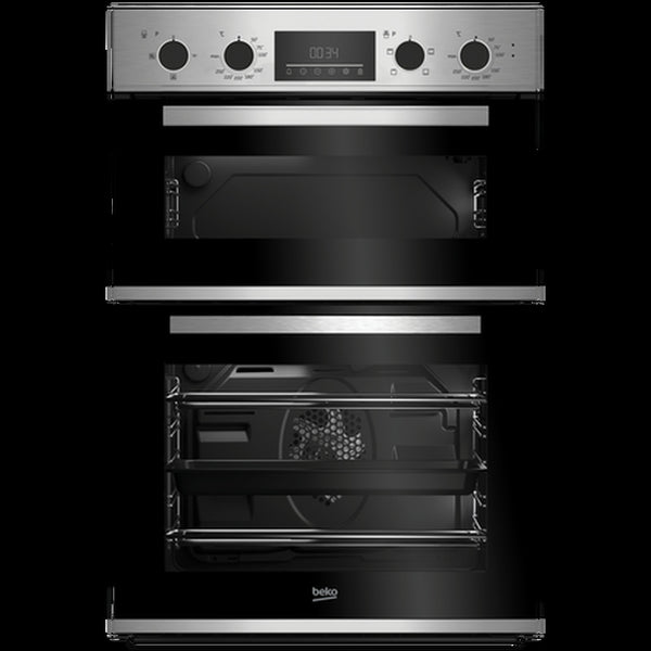 Beko 59.4cm Built In Double Oven - Stainless Steel