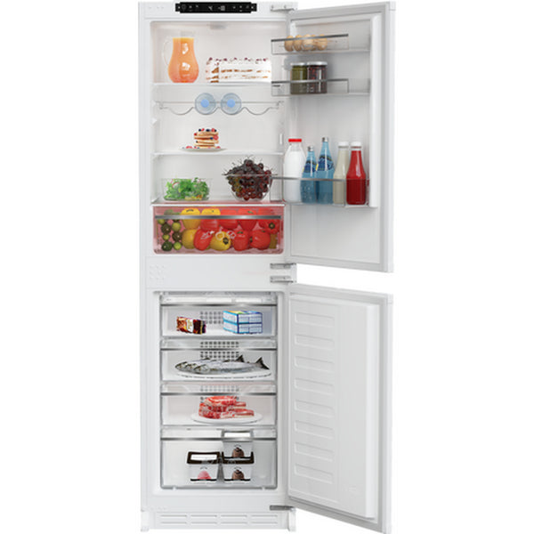 Blomberg KNE4564EVI Integrated Fridge Freezer - Front view, doors open