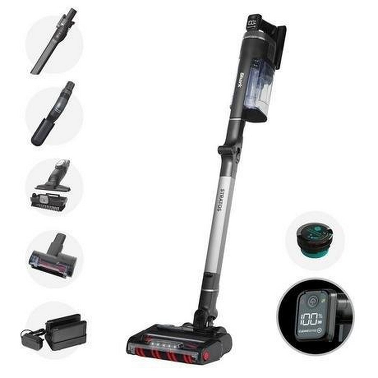 Shark Stratos Cordless Stick Vacuum Cleaner - 120 Minutes Run Time - Silver