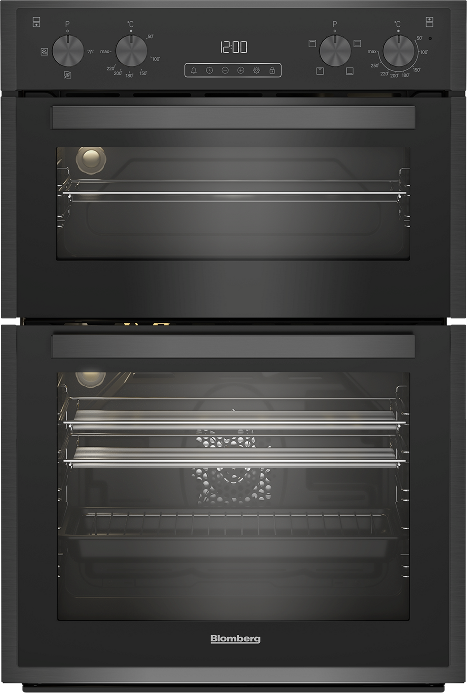 Blomberg 59.4cm Built In Electric Double Oven - Dark Steel