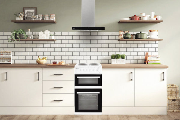 Beko 50cm Electric Double Oven with Grill Cooker - White — view 2