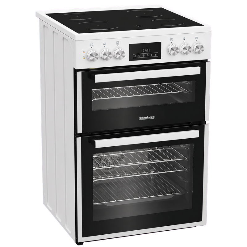 Blomberg HKRN651W 60cm Double Oven Electric Cooker with Vitroceramic Hob - White