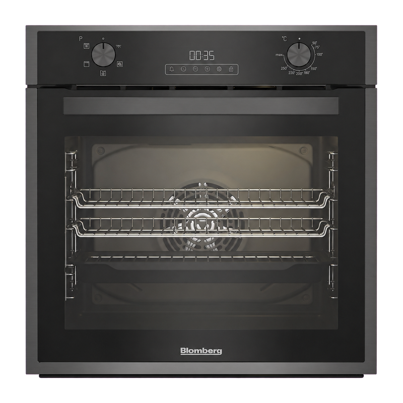 Blomberg ROEN9202DX 59.4cm Built In Single AeroChef Oven - Dark Steel