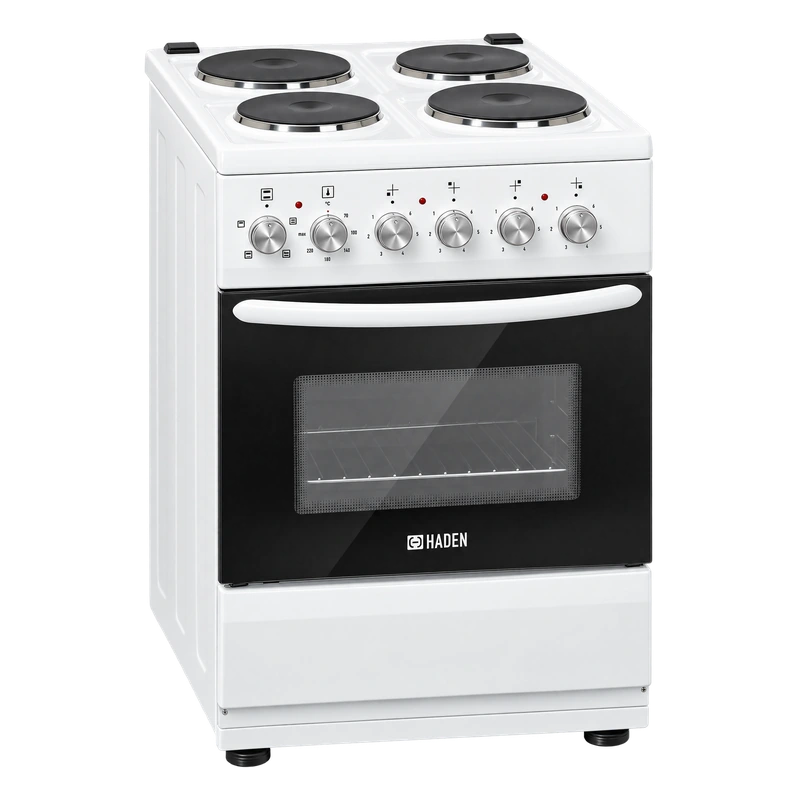Haden HES051W 50cm Single Oven Electric Cooker with Sealed Plate Hob - White