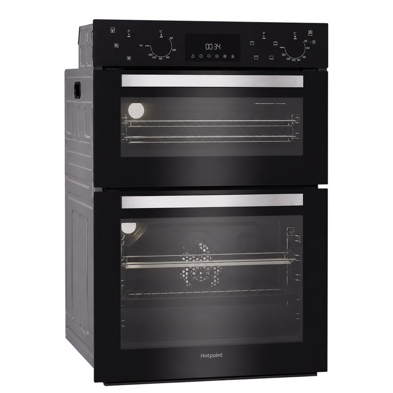 Hotpoint DIH 10D B 59.4cm Built In Electric Fan Double Oven - Black