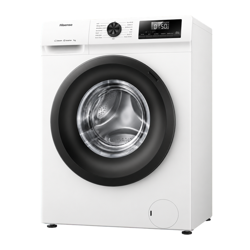Hisense WF1Q7021BW 7kg 1200 Spin, Steam Washing Machine - White