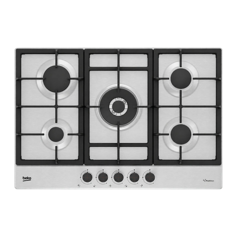 Beko HIAW75225SXE 75cm Gas Hob with Front Knob Controls - Stainless Steel