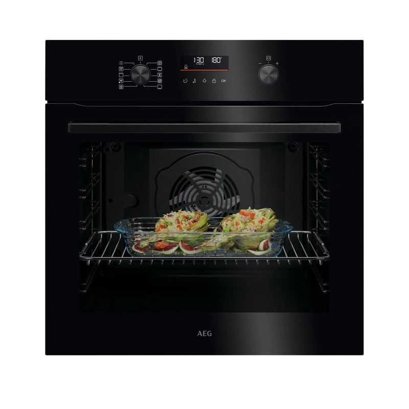AEG OU5PB40XK 59.6cm Built In Electric Single Oven - Black