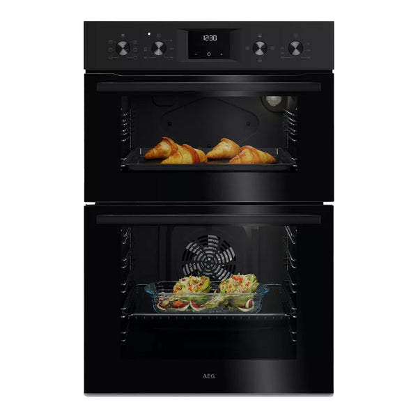 AEG 66L Double Built In Oven - Black