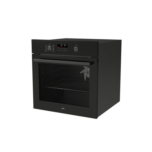 AEG 59.6cm Built In Electric Single Oven - Black