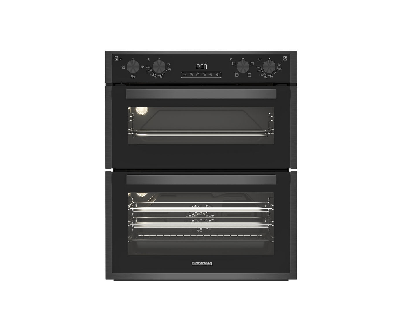 Blomberg 59.4cm Built-Under Electric Double Oven - Dark Steel (Integrated)