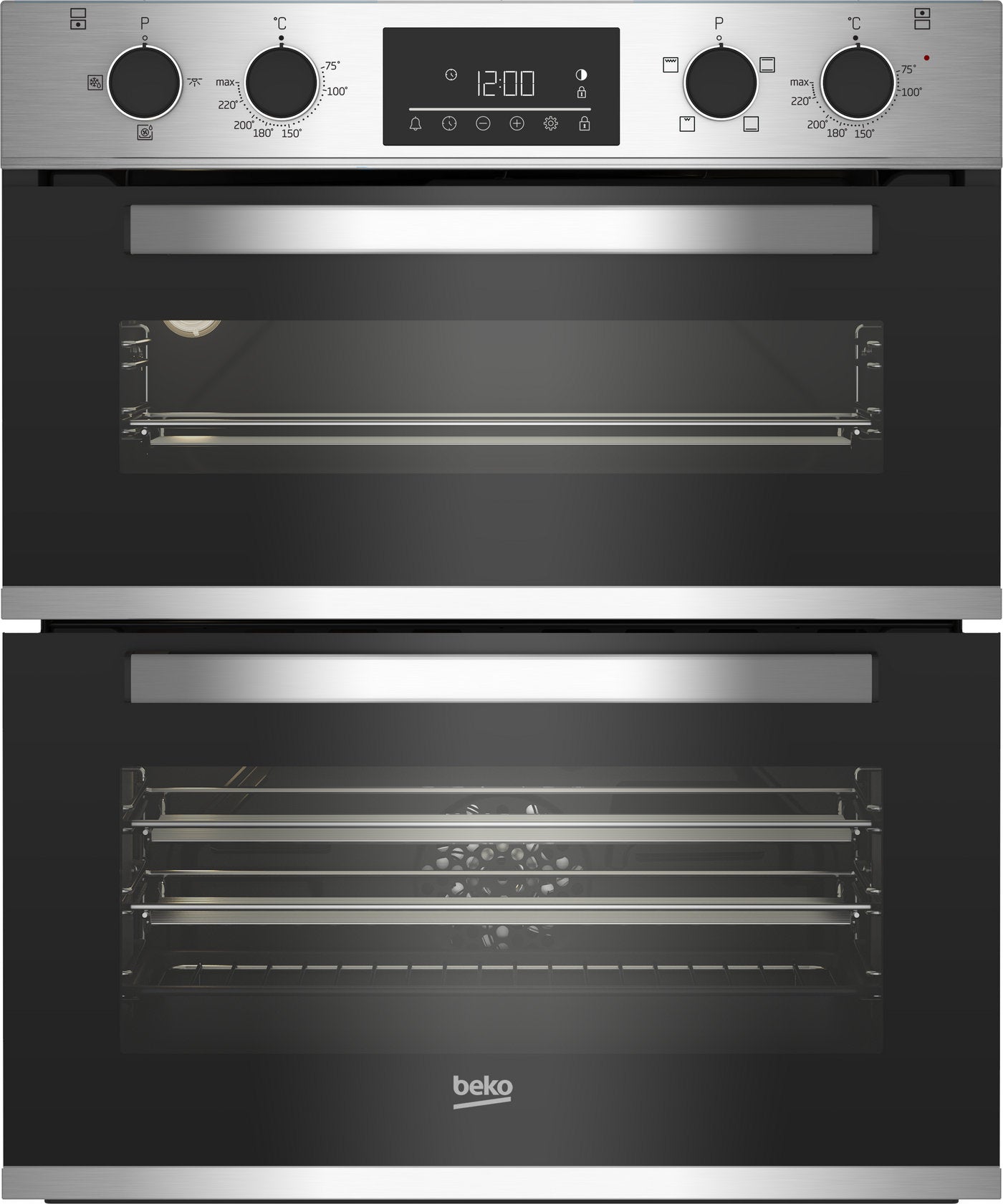 Beko 59.4cm Built under Electric Double Oven - Stainless Steel