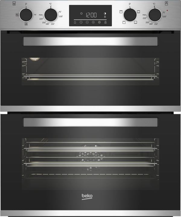 Beko 59.4cm Built under Electric Double Oven - Stainless Steel