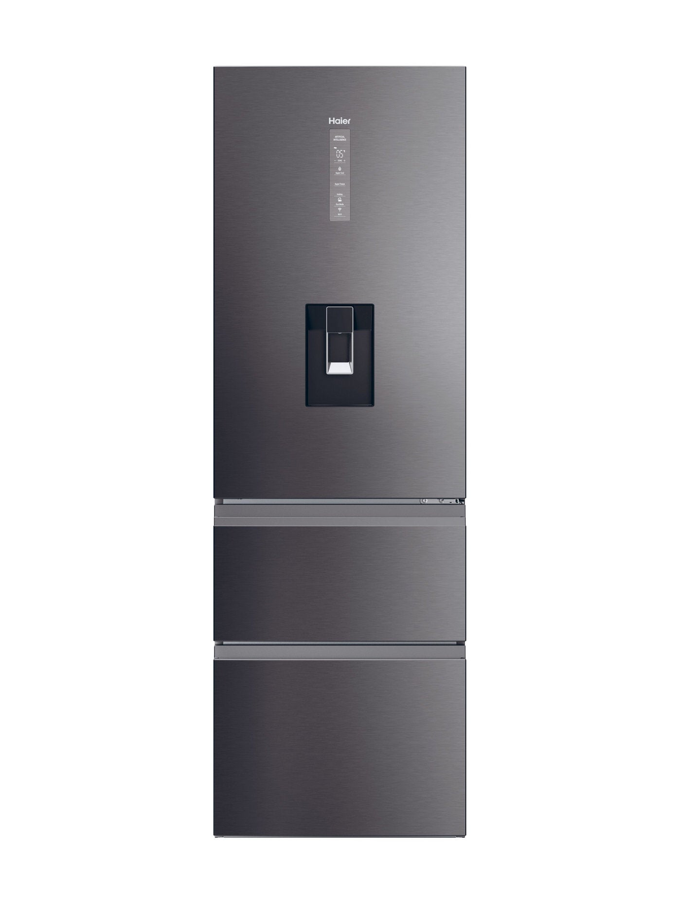 Haier 59.5cm 60/40 Frost Free Fridge Freezer - Dark Inox