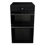Hisense 50cm Double Oven Electric Cooker with Ceramic Hob - Black