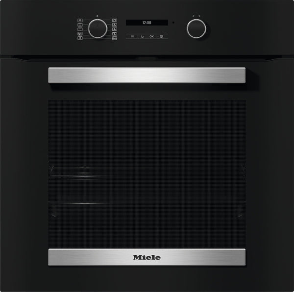 Miele H 2465 BP 59.5cm Built In Electric Single Oven - Black & Stainless Steel