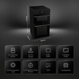 Hisense 50cm Double Oven Electric Cooker with Ceramic Hob - Black