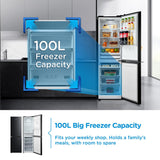 Midea 54.7cm 60/40 Total No Frost Fridge Freezer - Black