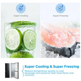 Midea 54.7cm 60/40 Total No Frost Fridge Freezer - Black