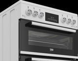 Beko 60cm Double Oven Gas Cooker with Gas Hob - White — view 3