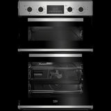 Beko 59.4cm Built In Double Oven - Stainless Steel
