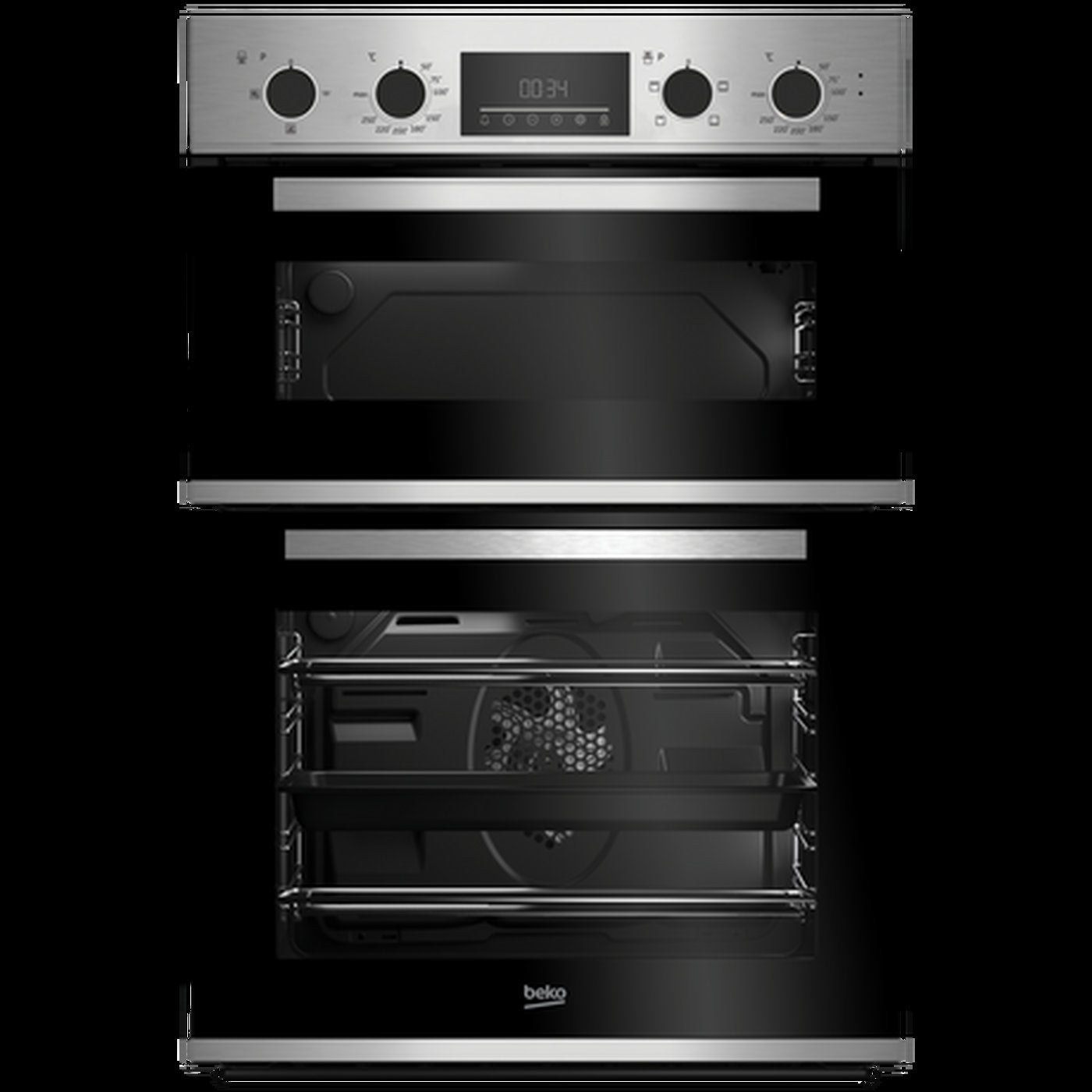Beko 59.4cm Built In Double Oven - Stainless Steel