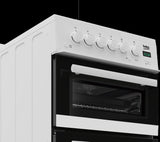 Beko 50cm Twin Cavity Gas Cooker with Gas Hob & Glass Lid - White — view 2