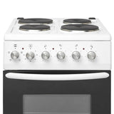 Haden HES051W 50cm Single Oven Electric Cooker with Sealed Plate Hob - White
