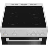 Zenith 60cm Electric Cooker with Ceramic Hob - White — view 4
