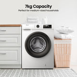 Hisense 7kg 1200 Spin, Steam Washing Machine - White — view 4