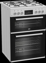 Beko 60cm Double Oven Gas Cooker with Gas Hob - White — view 2