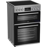 Beko EDC6731S 60cm Double Oven Electric Cooker with Vitroceramic Hob - Silver - View 2