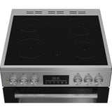 Beko EDC6731S 60cm Double Oven Electric Cooker with Vitroceramic Hob - Silver - View 4