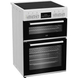 Beko EDC6731W 60cm Double Oven Electric Cooker with Vitroceramic Hob - White - View 2