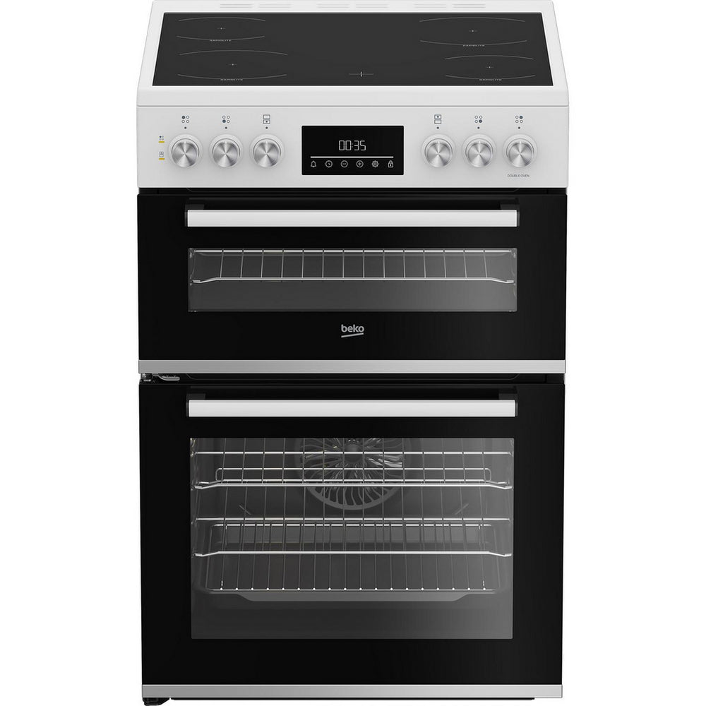 Beko 60cm Double Oven Electric Cooker, Ceramic Hob