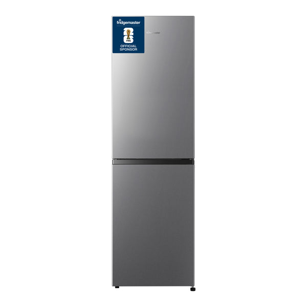 Fridgemaster MC55240ES silver 50/50 fridge freezer, front view