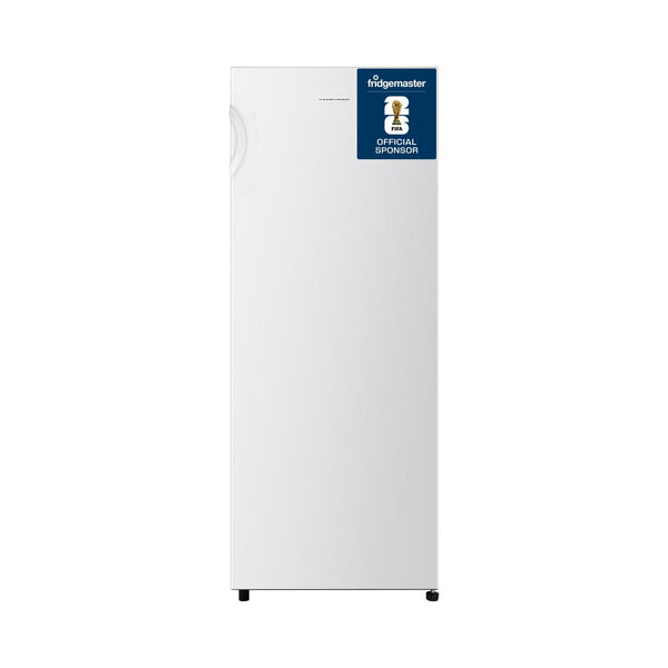 Fridgemaster MTZ55153E white tall freezer, front view