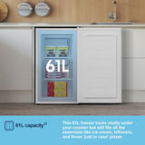 Fridgemaster MUZ4860E Under Counter Freezer in White — view 3