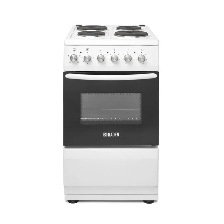 Haden HES051W 50cm Single Oven Electric Cooker with Sealed Plate Hob - White