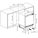 Hisense 59.5cm Integrated Undercounter Larder Fridge - White