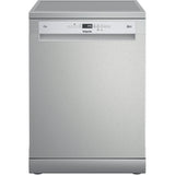 Hotpoint H7FHP43X stainless steel freestanding dishwasher, front view