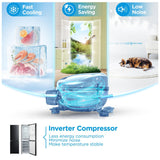 Midea 54.7cm 60/40 Total No Frost Fridge Freezer - Black — view 7