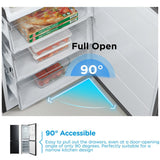 Midea 54.7cm 60/40 Total No Frost Fridge Freezer - Black — view 8