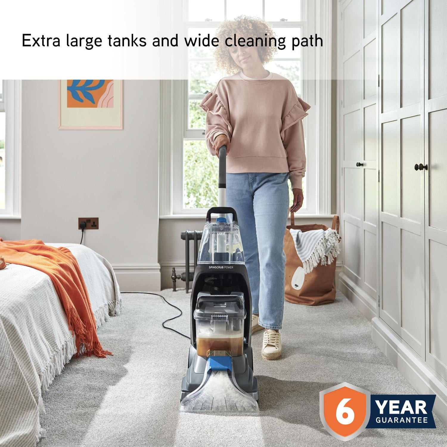 Vax SpinScrub Power Carpet Washer - Grey & Tiger Blue