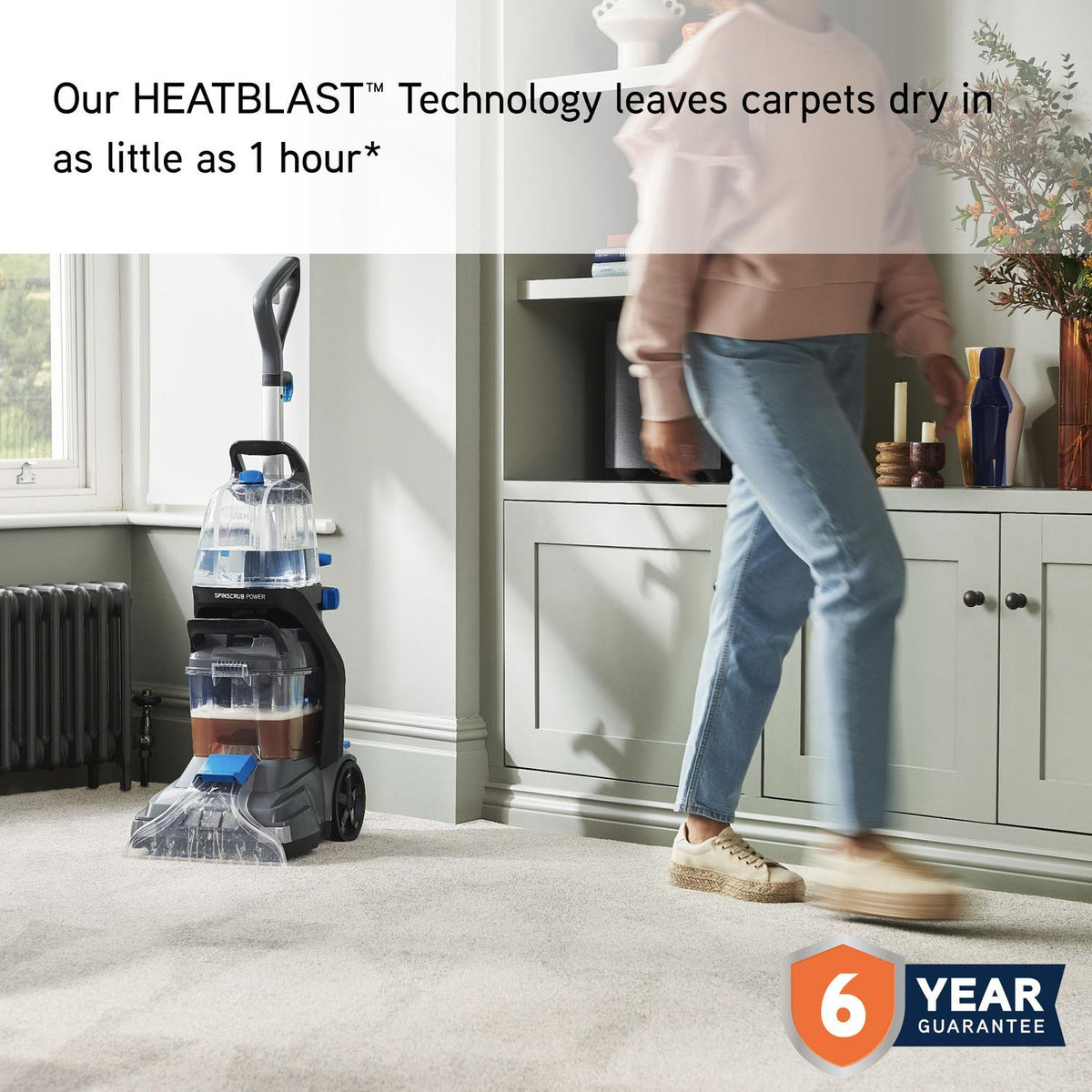 Vax CDCW-SSXS SpinScrub Power Carpet Washer - Grey & Tiger Blue