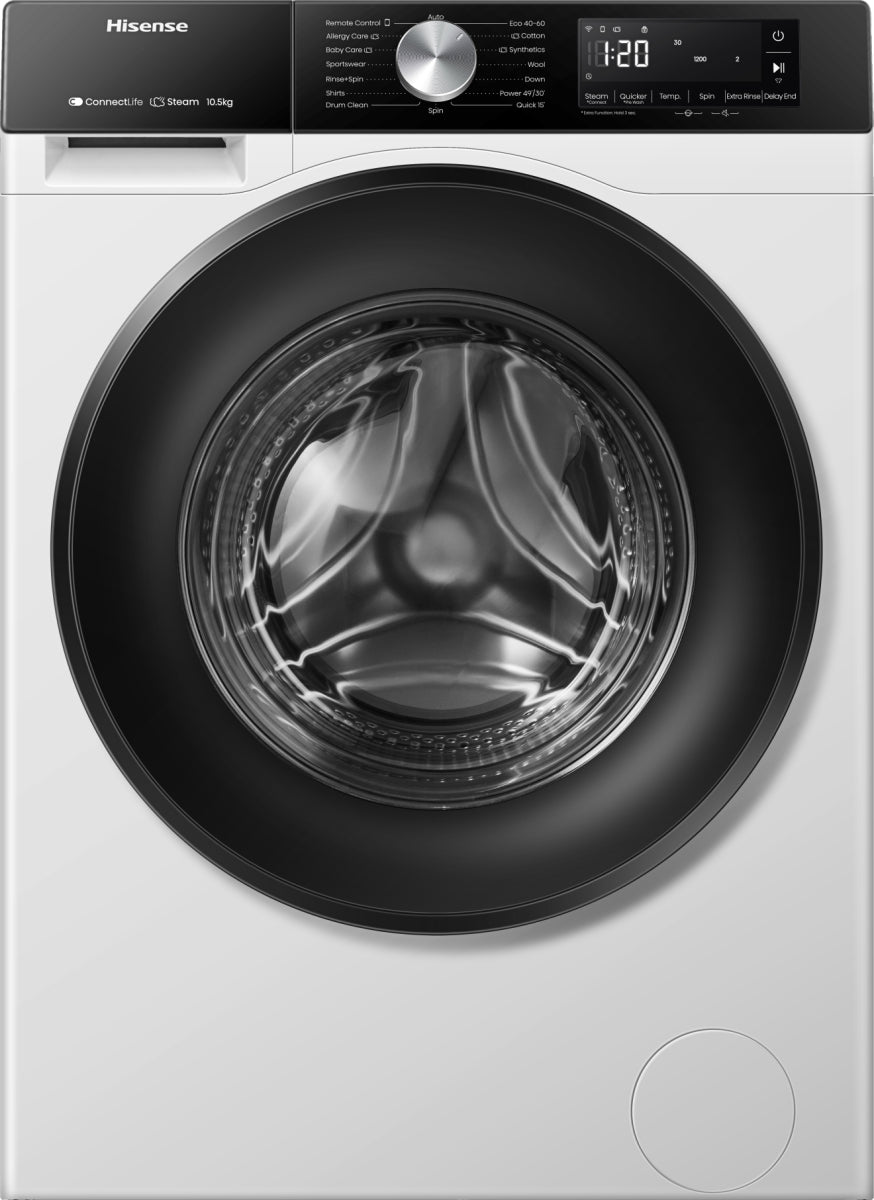 Hisense WF3S1043BW3 10.5kg 1400 Spin Washing Machine - White