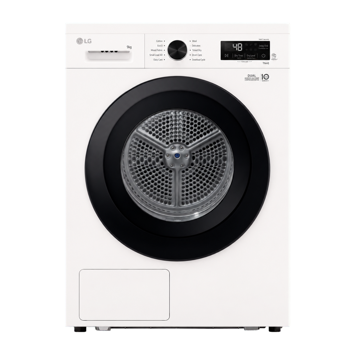 LG Series 2 ThinQ RHX1009NWK 9 kg Heat Pump Tumble Dryer - White