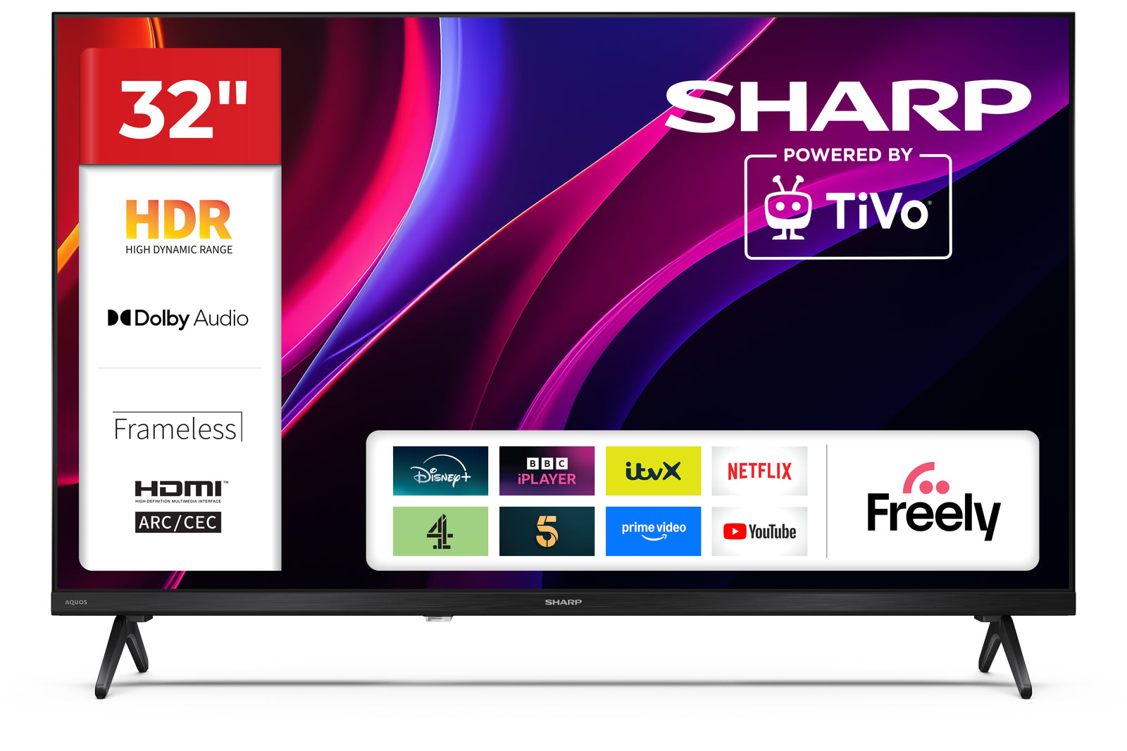 Sharp 1T-C32HE2245KB HDR TV - Black
